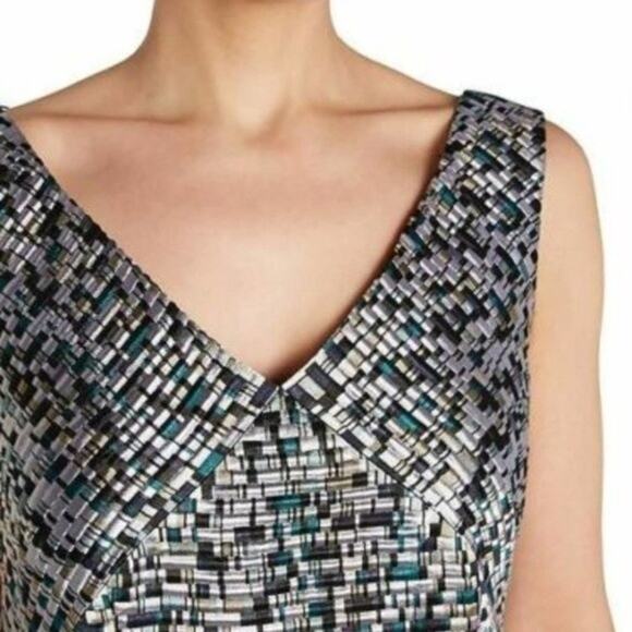 NWT Hugo Boss Designer Luxe Jacquard Ponte Multi-Color Sheath Dress ($695)  US 4 - Picture 5 of 11